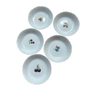 Lot of 5 BIA Cordon Bleu Fluted Berry Bowls with Fruit Patterns